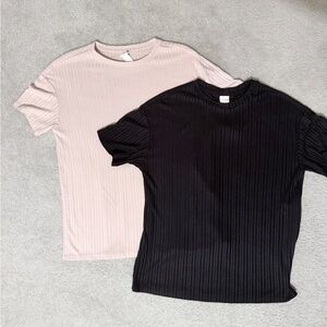 Bundle H&M Ribbed Tops in Black and Cream